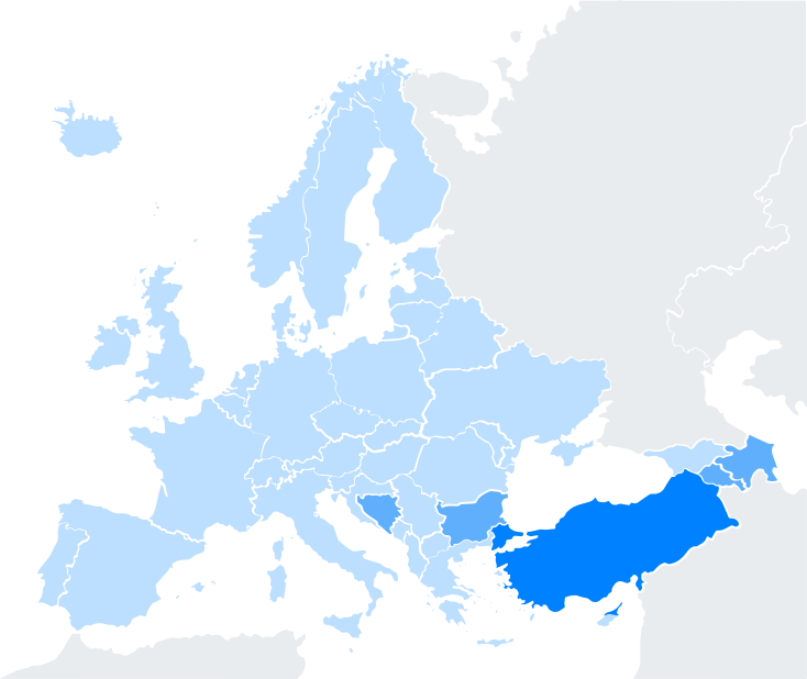Europe export map